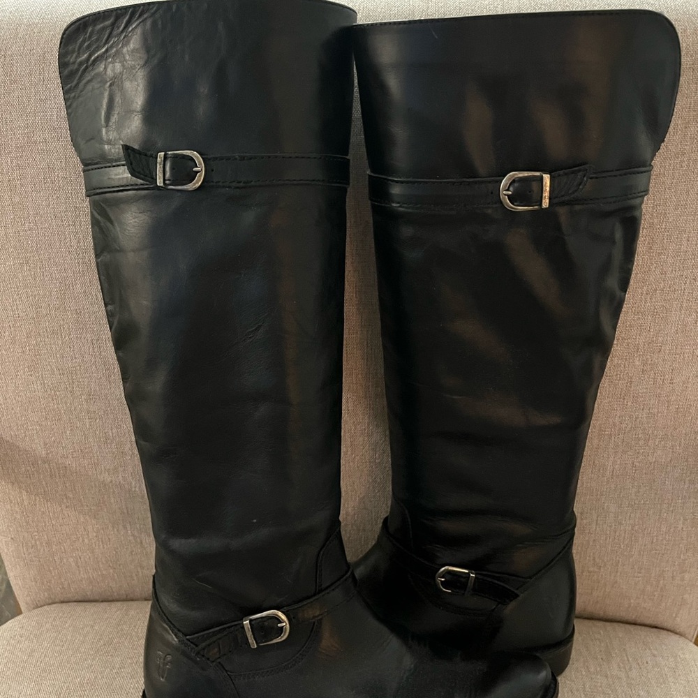 Frye Black knee high Leather Boots